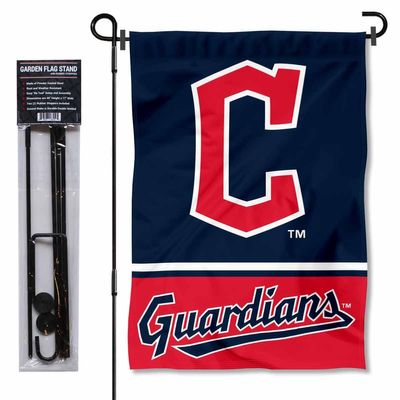 Cleveland Baseball Diamond C Garden Flag and Pole Stand Mount
