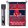 Boston Red Sox 9 Time Champions Garden Flag and Pole Stand Mount view 2