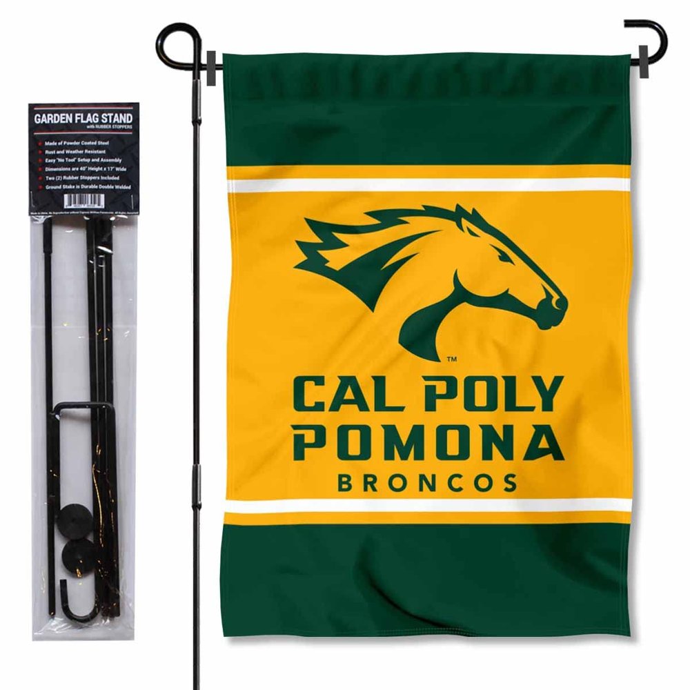 Cal Poly Pomona Broncos Garden Flag with Stand Holder