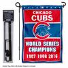 Chicago Baseball 3 Time Champions Garden Flag and Pole Stand Mount view 2