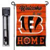 Bengals Welcome To Our Home Garden Flag and Flagpole Mount view 1