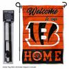 Bengals Welcome To Our Home Garden Flag and Flagpole Mount view 2