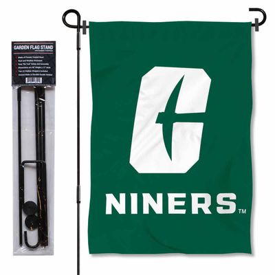 Charlotte 49ers Garden Flag with Pole Stand Holder