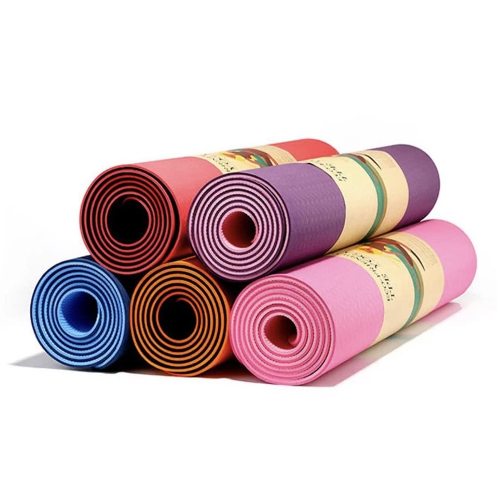 TPE Yoga Mat - Premium Non slip Eco-Friendly 6MM Exercise & Fitness Mat with Carrier Sling 100% Latex Free (Hot Pink/Light Pink)