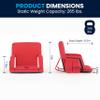 Flash Furniture Malta Portable Stadium Seat for Bleachers or Benches, Padded Stadium Chair with Backpack Straps and Storage, 265 lb. Weight Capacity, Red view 3
