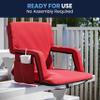Flash Furniture Malta Portable Stadium Seat for Bleachers or Benches, Padded Stadium Chair with Backpack Straps and Storage, 265 lb. Weight Capacity, Red view 4