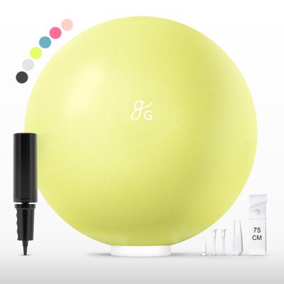 Greater Goods Yoga Ball 75cm Anti-Burst Exercise Ball for Pilates, Stability, Pregnancy & Workouts, Includes Pump, Avocado Green