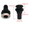 Thru Hull Fitting 11/2in Boat Thru Hull Connection Through Hull Drain Straight Black with Stainless Steel Cover Flapper Boat Water Drain for Boats Yachts Ships view 3