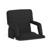 Flash Furniture Malta Portable Stadium Seat for Bleachers or Benches, Padded Stadium Chair with Backpack Straps and Storage, 265 lb. Weight Capacity, Black view 1