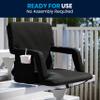 Flash Furniture Malta Portable Stadium Seat for Bleachers or Benches, Padded Stadium Chair with Backpack Straps and Storage, 265 lb. Weight Capacity, Black view 4