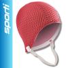 Sporti Bubble Swim Cap with Chin Strap (Red) view 2