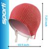 Sporti Bubble Swim Cap with Chin Strap (Red) view 4
