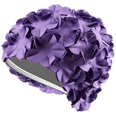 Sporti Flower Swim Cap (Purple)