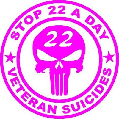 5.5 x 5.5 Stop 22 A Day Veteran Suicide Vinyl Decal Military Bumper Sticker, Windows, Cars, Trucks, laptops, etc