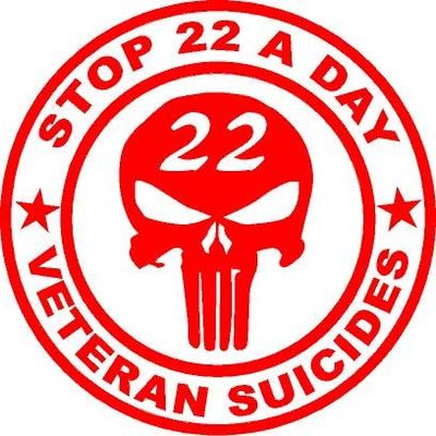5.5 x 5.5 Stop 22 A Day Veteran Suicide Vinyl Decal Military Bumper Sticker, Windows, Cars, Trucks, laptops, etc