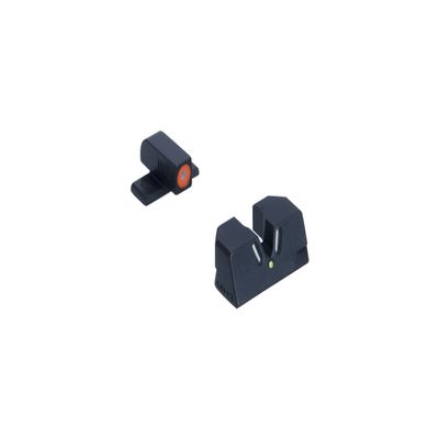 MEPRO Hyper-Bright Fixed V-Shaped Rear Tritium tritium Night Sights Compatible with Sig P-Series with Extra Bright Orange Colored Ring and Green tritium.