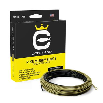Cortland Pike Musky Sink 8 Fly Line, Black/Olive 100ft, WF12+S/I