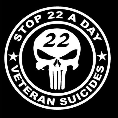 5.5 x 5.5 Stop 22 A Day Veteran Suicide Vinyl Decal Military Bumper Sticker, Windows, Cars, Trucks, laptops, etc