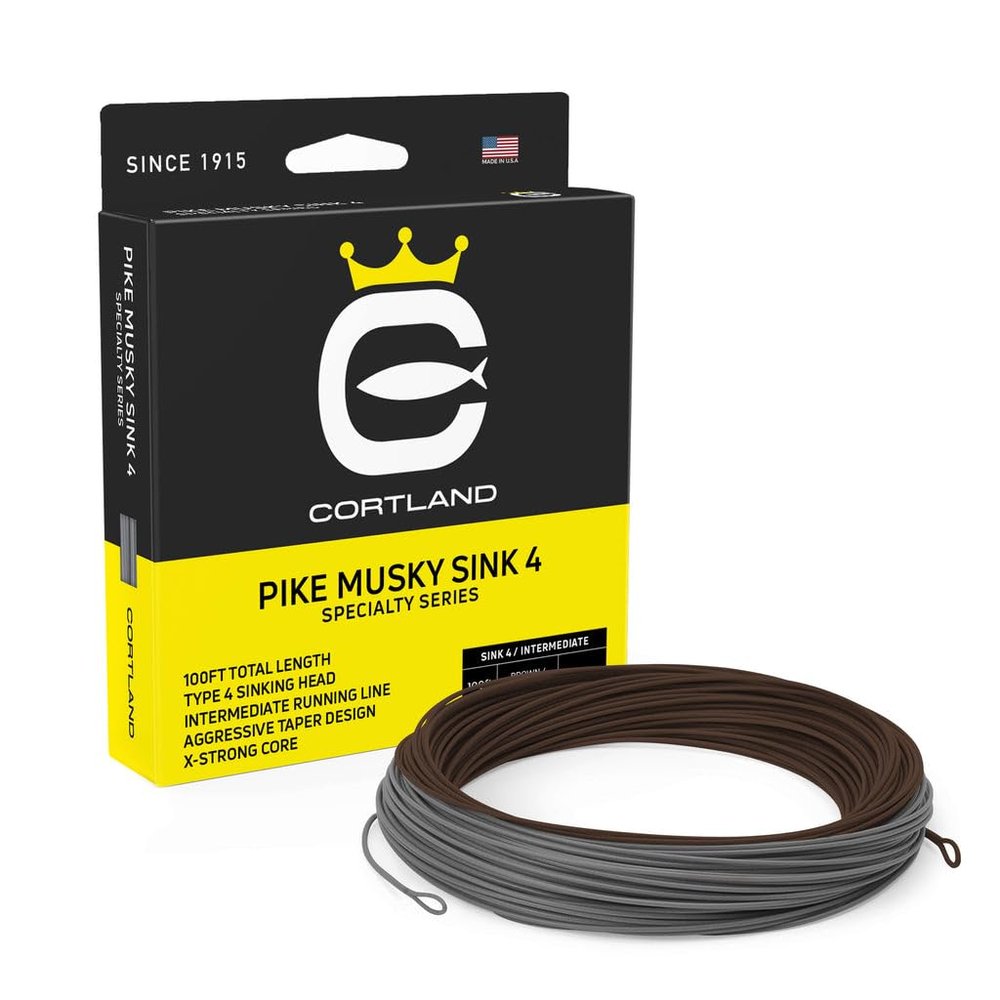Cortland Pike Musky Sink 4 Fly Line, Brown/Gray 100ft, WF11S/I