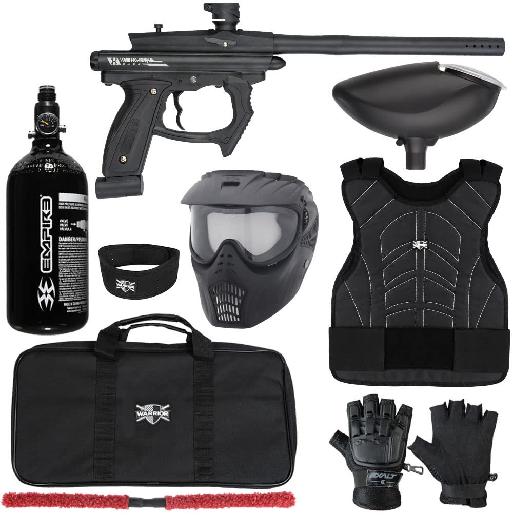 Action Village HK Army SABR Level 1 Protector Paintball Gun Package Kit (Glove Size: Large/X-Large, Dust Black/Black)