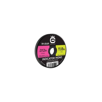 Cortland Indicator Mono Leader Material Fly Fishing, Tri-Color (Chartreuse/Black/Pink), .006'' / 5.5lb