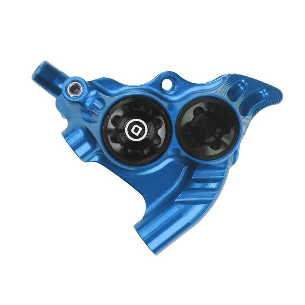 Hope RX4+ Disc Brake Caliper - Flat Mount Rear, +20mm, DOT Type, Blue
