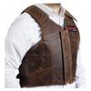 HILASON Safety Bull Riding Vest Protective Leather Brown | Equestrian Unisex Rodeo Men & Women view 1