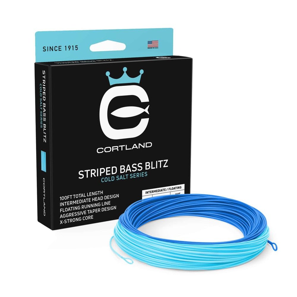 Cortland Striped Bass Blitz Saltwater Fly Line, Ice Blue/Sky Blue 100ft, WF9I/F