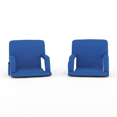 Flash Furniture Malta Portable Stadium Seats for Bleachers or Benches, Padded Stadium Chairs with Backpack Straps & Storage, Pack of 2, 265 lb. Weight Capacity, Blue