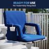 Flash Furniture Malta Portable Stadium Seats for Bleachers or Benches, Padded Stadium Chairs with Backpack Straps & Storage, Pack of 2, 265 lb. Weight Capacity, Blue view 4