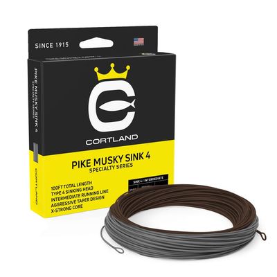 Cortland Pike Musky Sink 4 Fly Line, Brown/Gray 100ft, WF8S/I