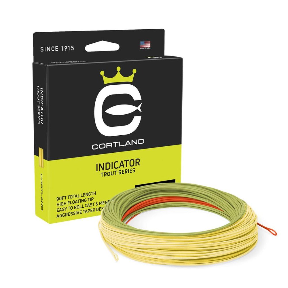 Cortland Indicator Fly Line, Fire Orange/Olive/Pale Yellow 90ft, WF6F