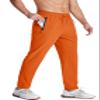 MAGCOMSEN Mens Lightweight Running Pants with Zip Pockets Quick Dry Athletic Elastic Waist Active Sweatpants Orange 34 view 1