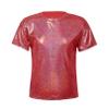 Jhaoyu Kids Girls Boys Short Sleeves Shiny Metallic Dance Top T-Shirt Modern Jazz Hip Hop Stage Performance Costume Gold 3-4 Years view 1