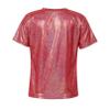 Jhaoyu Kids Girls Boys Short Sleeves Shiny Metallic Dance Top T-Shirt Modern Jazz Hip Hop Stage Performance Costume Gold 3-4 Years view 2