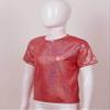 Jhaoyu Kids Girls Boys Short Sleeves Shiny Metallic Dance Top T-Shirt Modern Jazz Hip Hop Stage Performance Costume Gold 3-4 Years view 4