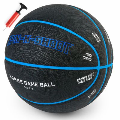 LotFancy Official Standard Size 6 Composite Leather Basketball, H.O.R.S.E Game Features, 28.5"