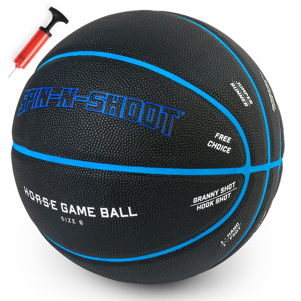 LotFancy Official Standard Size 6 Composite Leather Basketball, H.O.R.S.E Game Features, 28.5"