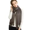 RIIQIICHY Pashmina Shawl for Women Weddings Wraps for Evening Dresses Gunmetal Scarfs for Winter Warm Large Scarves view 2