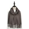 RIIQIICHY Pashmina Shawl for Women Weddings Wraps for Evening Dresses Gunmetal Scarfs for Winter Warm Large Scarves view 4