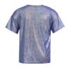Jhaoyu Kids Girls Boys Short Sleeves Shiny Metallic Dance Top T-Shirt Modern Jazz Hip Hop Stage Performance Costume Royal Blue 3-4 Years view 2