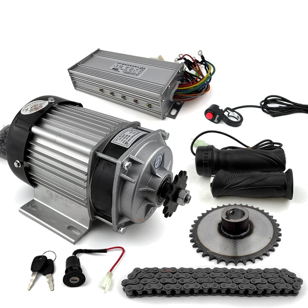 Fixed Chainwheel 48V 500W Bike Wagon Motor Kit High Torque Low Speed Can Carry 250kg Go Reverse for Trike Handcart(Normal Handle kit)