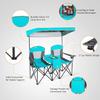LUARANE Double Camping Chair w/Shade Canopy, Portable Beach Camping Chair with Mini Table Beverage Holder Carrying Bag, Suitable for Beach Park Pool Camping Fishing view 3