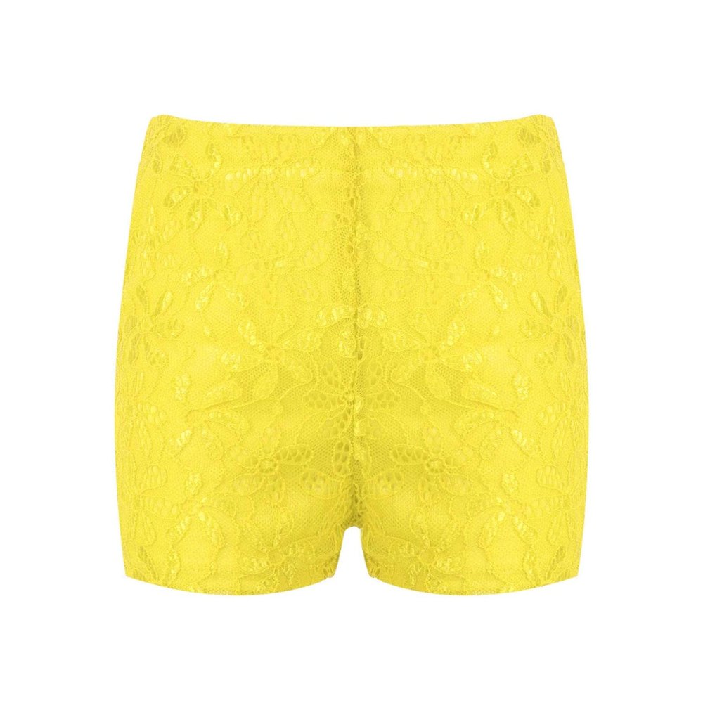 LiiYii Kids Boys Girls Solid Color Hot Pants Gymnastic Dance Shorts Boyshorts Lace Style Active Bottoms Yellow 2-6 Years