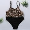 Toddler Infant Baby Girls Swimsuit Ruffle Leopard Print Tank Crop Tops Panties Bottoms Bathing Suit Two Piece Bikini Black view 2