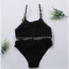 Toddler Infant Baby Girls Swimsuit Ruffle Leopard Print Tank Crop Tops Panties Bottoms Bathing Suit Two Piece Bikini Black view 4