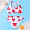 Huaai Baby Girls Two Pieces Swimsuit Bikini Sets Infant Summer Watermelon Printed Beach Clothes Newborn Bathing Suit view 2