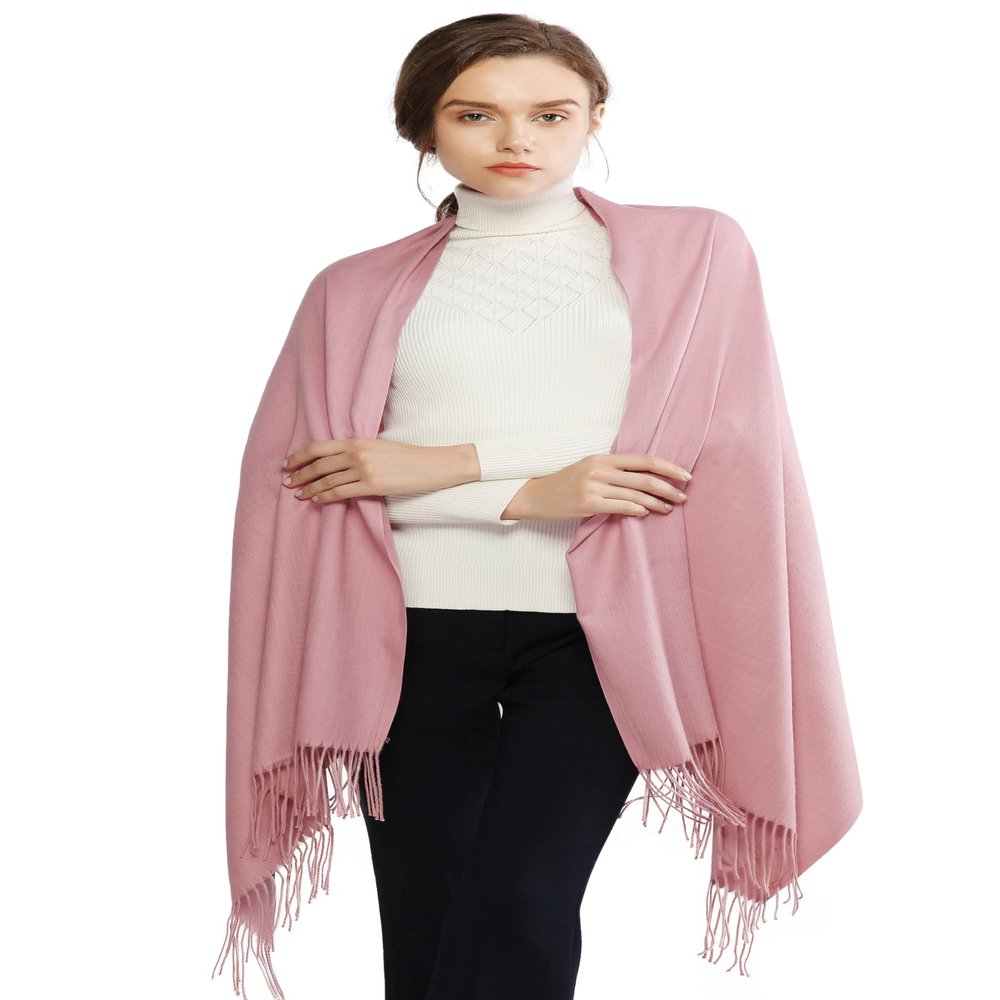 Pashmina Shawl for Women Weddings Wraps for Evening Dresses Pink Scarfs for Winter Warm Large Scarves