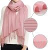 Pashmina Shawl for Women Weddings Wraps for Evening Dresses Pink Scarfs for Winter Warm Large Scarves view 3