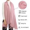 Pashmina Shawl for Women Weddings Wraps for Evening Dresses Pink Scarfs for Winter Warm Large Scarves view 4